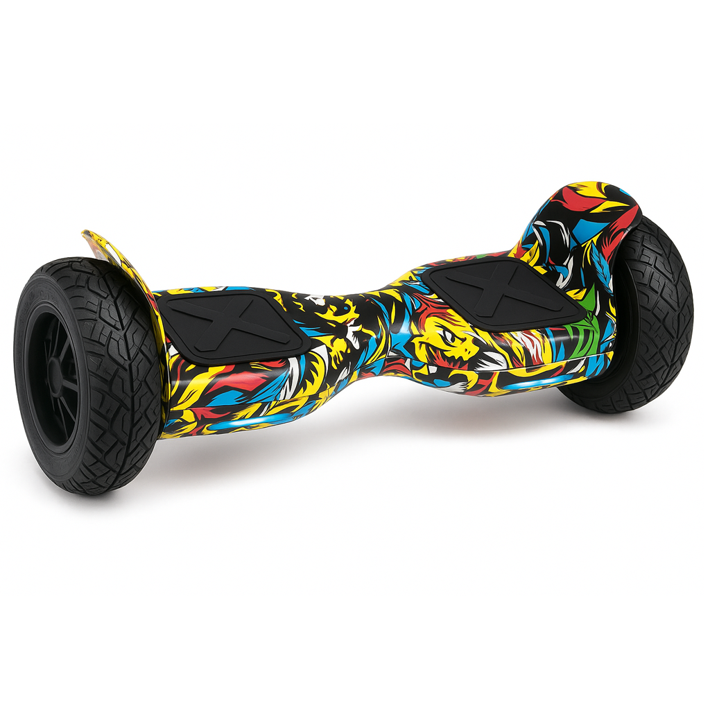 Hoverboard Original 8.5 Offroad com Conexão Bluetooth e LED - Estampa Amarelo Grafitte