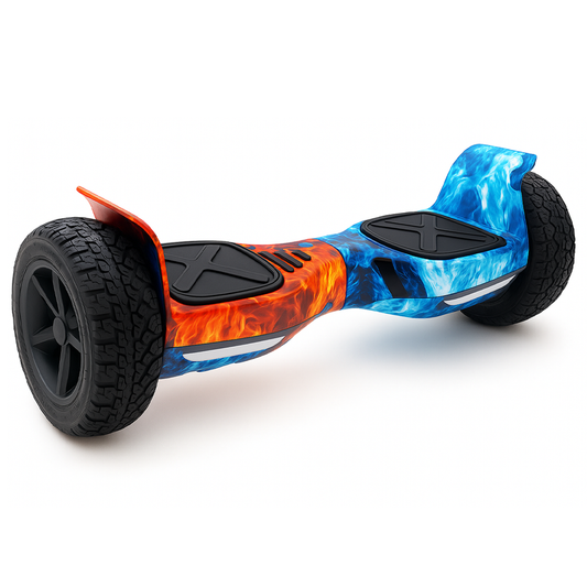 Hoverboard Original 8.5 Offroad com Conexao Bluetooth e LED - Estampa Fogo e Gelo