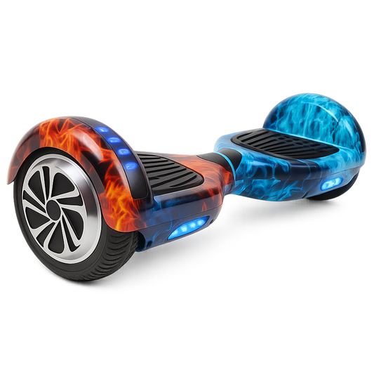 Skate Eletrico Hoverboard 6,5 Polegadas - Estampa Fogo e Gelo e Conexao Bluetooth