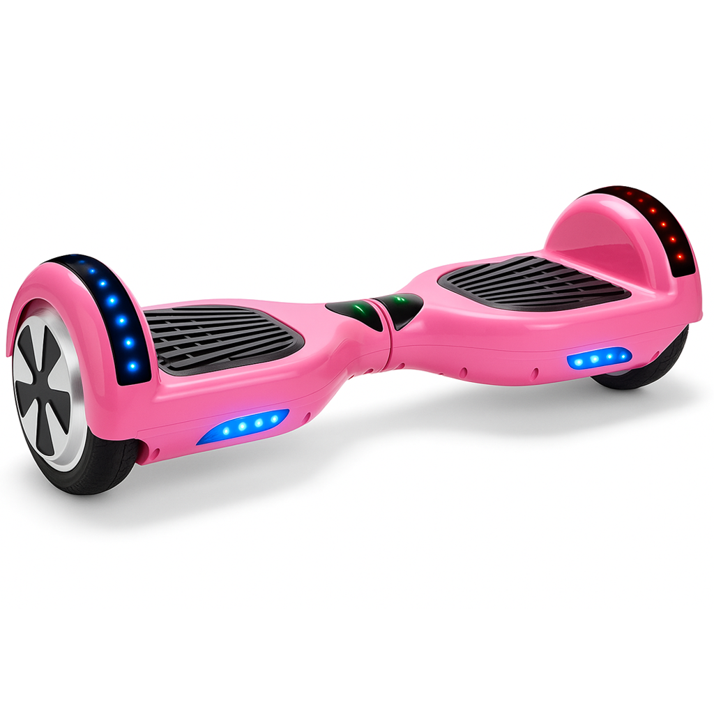 Skate Eletrico Hoverboard 6,5 Polegadas - Estampa Rosa e Conexao Bluetooth