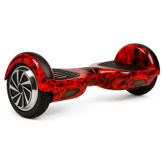 Skate Eletrico Hoverboard 6,5 Polegadas - Estampa Vermelho Fogo e Conexao Bluetooth